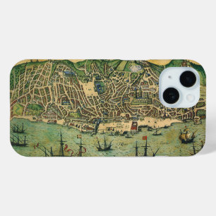 Antiek kaart van Lissabon, Portugal door Braun/Hog iPhone 15 Case