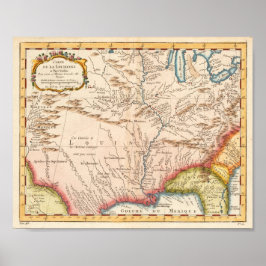 Antiek kaart van Louisiana 1760 Poster