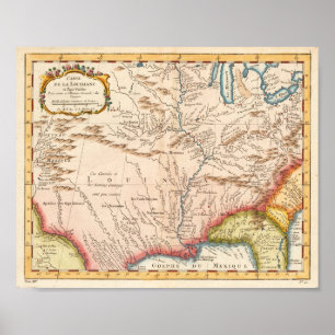 Antiek kaart van Louisiana 1760 Poster