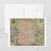 Antiek kaart van Madrid, Spanje (Voorkant / Achterkant)