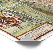 Antiek kaart van Madrid, Spanje Poster (Hoek)