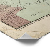 Antiek  kaart van Manhattan New York Poster (Hoek)