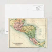 Antiek kaart van Midden-Amerika (Voorkant / Achterkant)