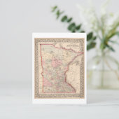 Antiek kaart van Minnesota uit 1868 (Staand voorkant)