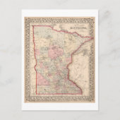 Antiek kaart van Minnesota uit 1868 (Voorkant)