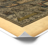 Antiek kaart van Nederland 1570 A.D. Poster (Hoek)