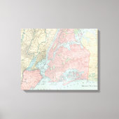 Antiek kaart van New York City Canvas Afdruk (Voorkant)