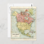 Antiek kaart van Noord-Amerika (Voorkant / Achterkant)