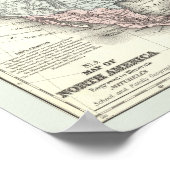 Antiek kaart van Noord-Amerika Poster (Hoek)