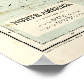 Antiek kaart van Noord-Amerika Poster (Hoek)