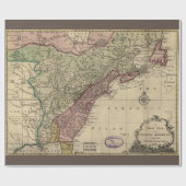 Antiek kaart van Noord-Amerika, teruggezet, 1763 Cadeaupapier (Vlak)