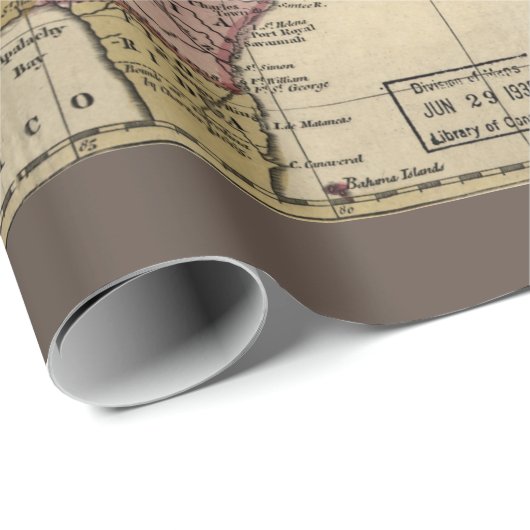 Antiek kaart van Noord-Amerika, teruggezet, 1763 Cadeaupapier (Rol Hoek)