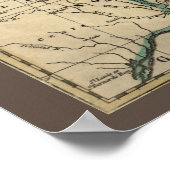 Antiek kaart van Noord-Amerika, teruggezet, 1763 Poster (Hoek)