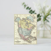 Antiek kaart van Noord-Amerika uit de negentiende  (Staand voorkant)