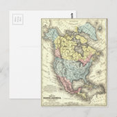 Antiek kaart van Noord-Amerika uit de negentiende  (Voorkant / Achterkant)