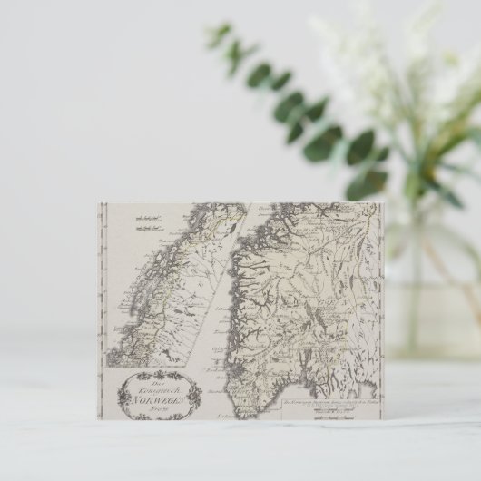 Antiek kaart van Noorwegen (Staand voorkant)
