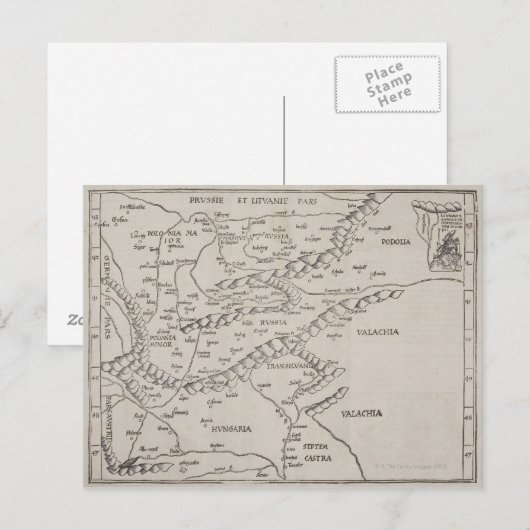 Antiek kaart van Oost-Europa (Voorkant / Achterkant)