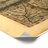 Antiek kaart van Palestine ORTELIUS ATLAS 1570 A.D Poster (Hoek)