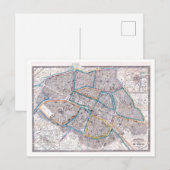 Antiek kaart van Parijs (Voorkant / Achterkant)