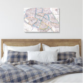 Antiek kaart van Parijs Canvas Afdruk (Insitu (Slaapkamer))
