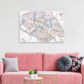 Antiek kaart van Parijs Canvas Afdruk (Insitu (Woonkamer))