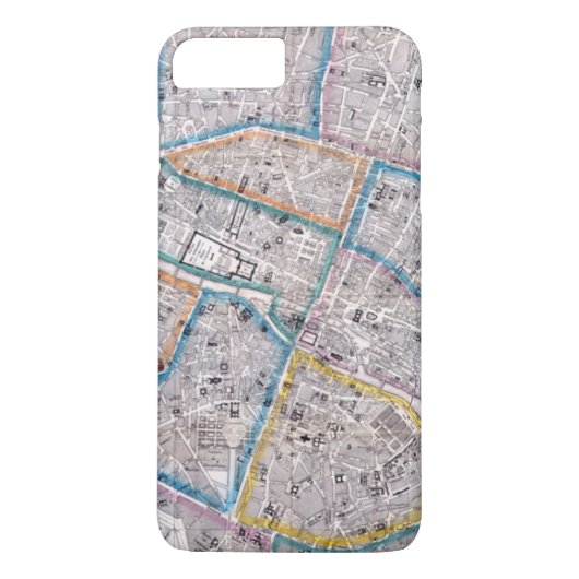 Antiek kaart van Parijs Case-Mate iPhone Case (Achterkant)