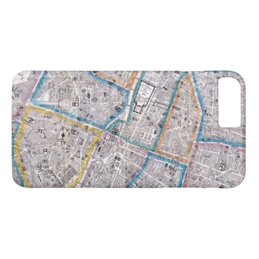Antiek kaart van Parijs Case-Mate iPhone Case (Achterkant (Horizontaal))