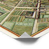 Antiek kaart van Parijs Frankrijk Poster (Hoek)