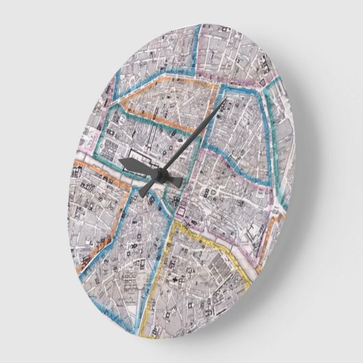 Antiek kaart van Parijs Grote Klok (Hoek)