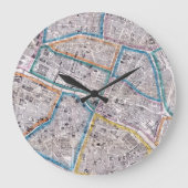 Antiek kaart van Parijs Grote Klok (Voorkant)