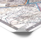 Antiek kaart van Parijs Poster (Hoek)