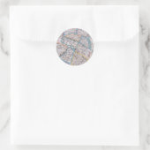 Antiek kaart van Parijs Ronde Sticker (Tas)