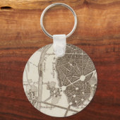 Antiek kaart van Parijs Sleutelhanger (Voorkant)