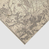 Antiek kaart van Parijs Tissuepapier (Detail)
