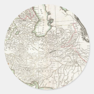 Antiek kaart van Perzië - Iran, Afghanistan en Ir Ronde Sticker