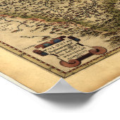 Antiek kaart van Polen ORTELIUS ATLAS 1570 A.D. Poster (Hoek)