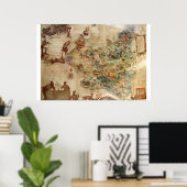 ANTIEK KAART VAN POLEN POSTER (Thuiskantoor)