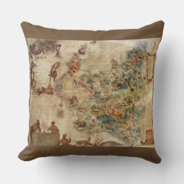 ANTIEK KAART VAN POLENPILLOW KUSSEN