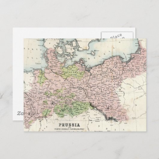 Antiek kaart van Pruisen (Voorkant / Achterkant)