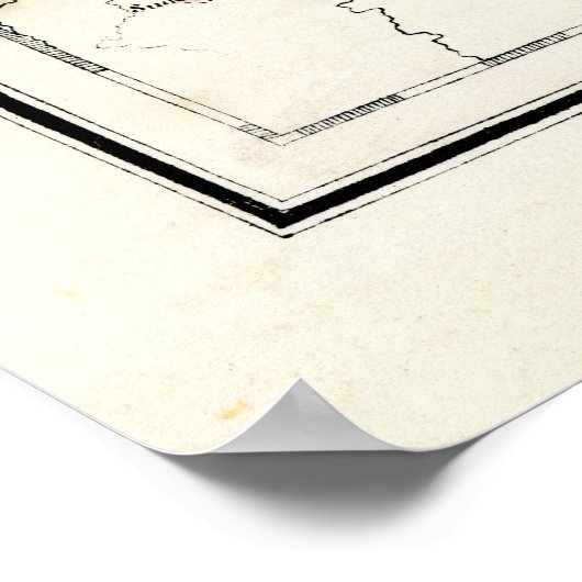 Antiek kaart van Pruisen Poster (Hoek)