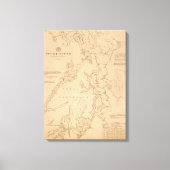 Antiek kaart van Puget Sound Canvas Afdruk (Voorkant)