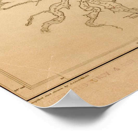 Antiek kaart van Puget Sound Poster (Hoek)