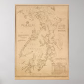 Antiek kaart van Puget Sound Poster (Voorkant)
