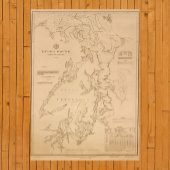Antiek kaart van Puget Sound Poster