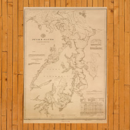 Antiek kaart van Puget Sound Poster