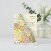 Antiek kaart van Queensland Australië (Staand voorkant)