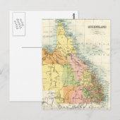 Antiek kaart van Queensland Australië (Voorkant / Achterkant)