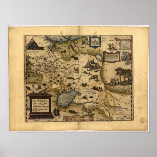 Antiek kaart van Rusland ORTELIUS ATLAS 1570 A.D. Poster (Voorkant)