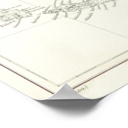 Antiek kaart van Samoa Poster (Hoek)