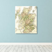 Antiek kaart van Schotland Canvas Afdruk (Insitu (Houten vloer))